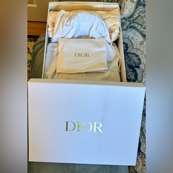 100% Authentic Dior: Medium Lady D-Lite Bag, Canvas Blue Toile de Jouy Embroider - Picture 2 of 15